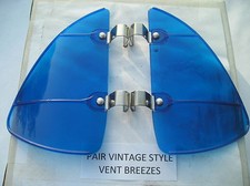 New Pair Of Blue Colored Vintage Style Air Vent Deflectors 