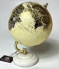 Desk Globe  Decorative/ Aesthetic /Stone, Wood &Metal, Made In India New 9”