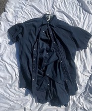 Cintas Comfort FLEX Navy Short Sleeve Large Cotton Blend Uniform Shirt x8