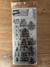 Tim Holtz Stampers Anonymous Christmas Stamps/Stencil Limited Edition