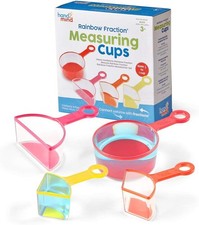 hand2mind Rainbow Fraction Measuring Cups, Kids Montessori Kitchen Tools,