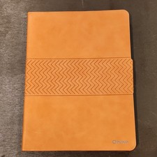 auaua Brown Synthetic Leather Folding Folio Tablet Case with Stand