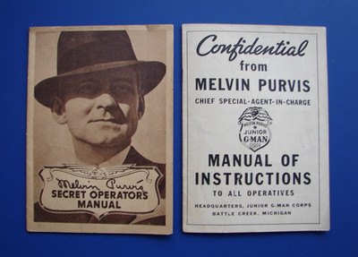 1937 MELVIN PURVIS Secret Operators Manual & Private Instructions Junior G-Men
