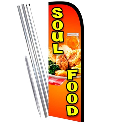 SOUL FOOD Premium Windless Feather Flag Bundle (Complete Kit) OR Optional Replac