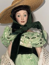 Franklin Mint Heirloom Scarlett O Hara Porcelain Doll Gone With The Wind COA