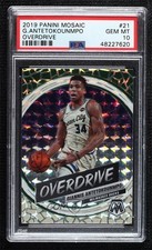 2019-20 Panini Mosaic Overdrive Giannis Antetokounmpo #21 PSA 10 GEM MT h6d