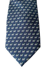 Vineyard Vines Silk Tie Navy Blue Snail Pattern Print Shep  Ian Made in USA