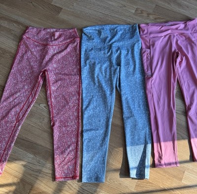 Lot Of 3 Echt Leggings Size Large Pink, Red, Gray