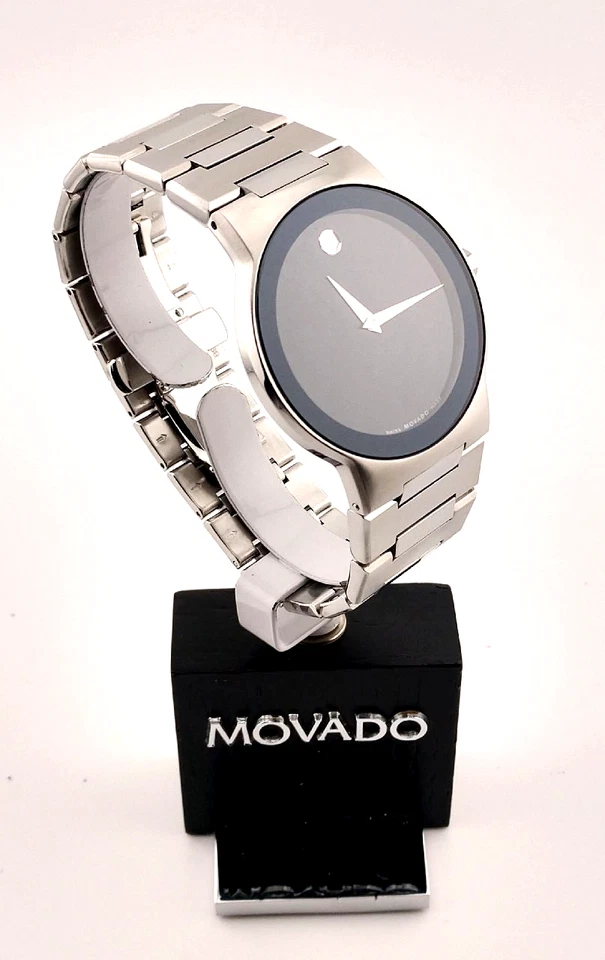 Reloj Movado Para Hombre Safiro Clásico Museo Espejo SS con Esfera Negra Modelo #84.G1.1885 Foto 4 de 4