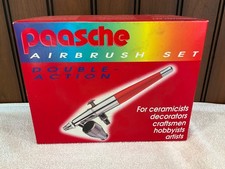 Vintage Paasche VL Airbrush Set Double Action Red Handle Complete Kit VL-SET USA