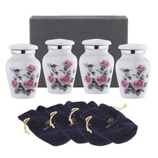 Keepsake Cremation Urns for Human Ashes - 4 Mini Aluminum Hummingbird Urns