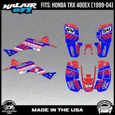 Graphics Kit for ATV Honda TRX 400EX (1999-2004) Split Series - BLUE