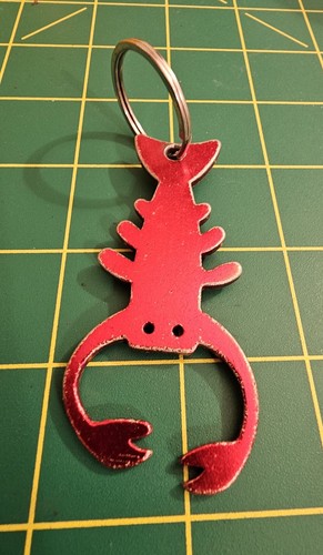 Vintage Lobster / Crawfish Aluminum Souvenir Novelty Keychain - Picture 2 of 2