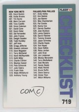 1992 Fleer Checklist Checklist Cards 495-596 #719 16vk