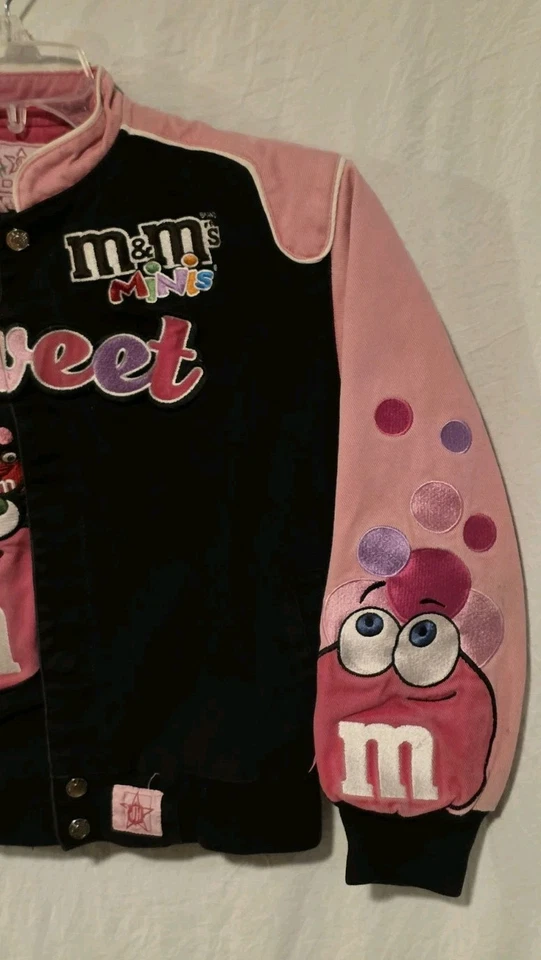 Chaqueta de Colección JH Design M&M Niños Nascar Racing Juvenil Negra y Rosa GRANDE 9-10 Foto 2 de 4
