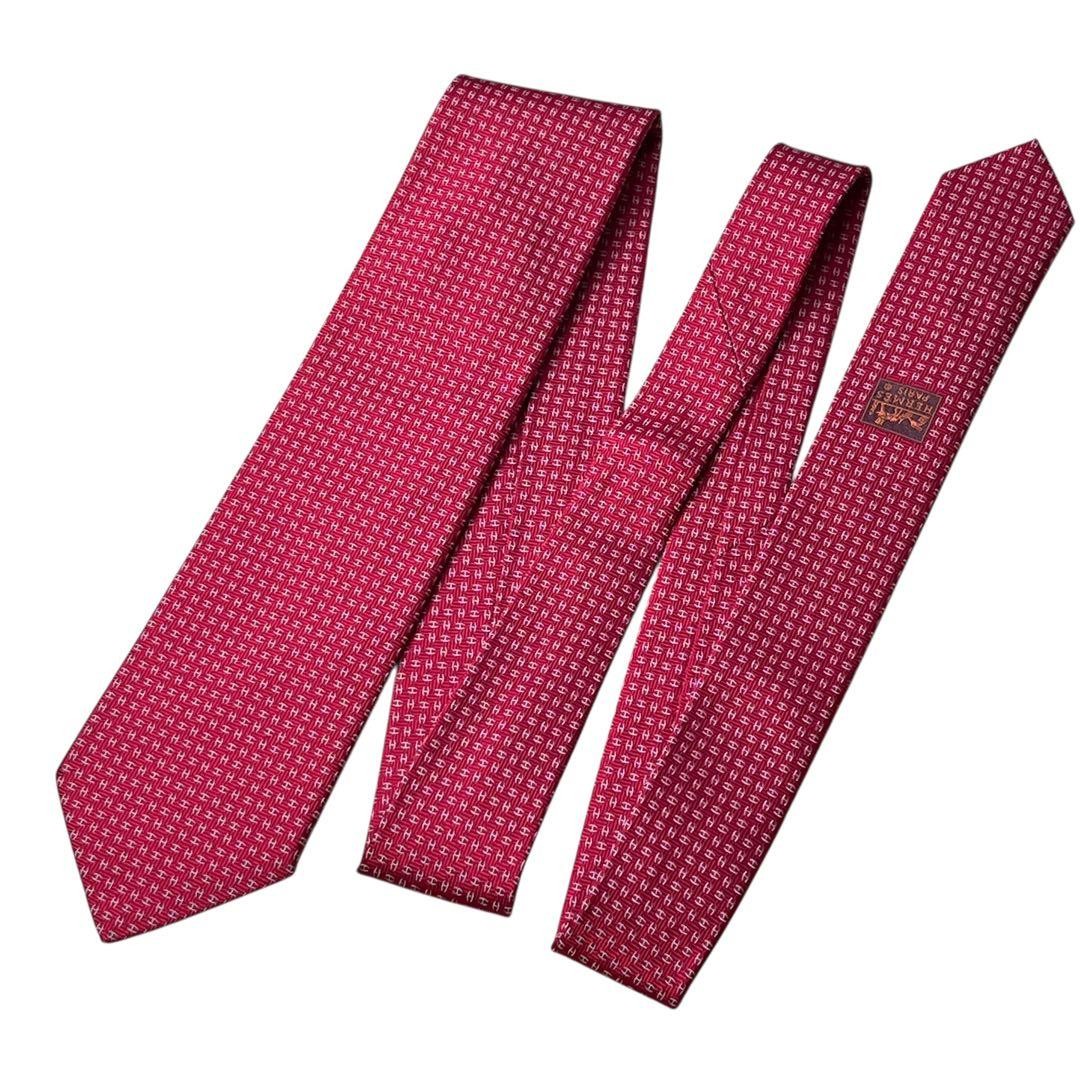 Excellent Condition Current HERMES Red Narrow Tie… - image 10