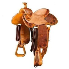 WILDRACE Western Natural Leather Hand-Carved/Carved Roper Ranch