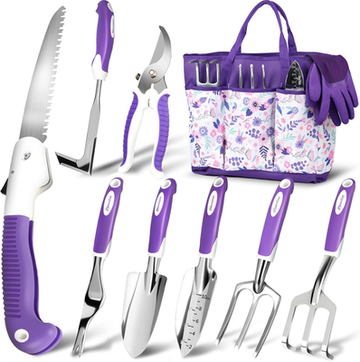 #ad Garden Tool Set 10 Pcs Heavy Duty Gardening Tool Kit Women Garden Gift Set Alum $46.79