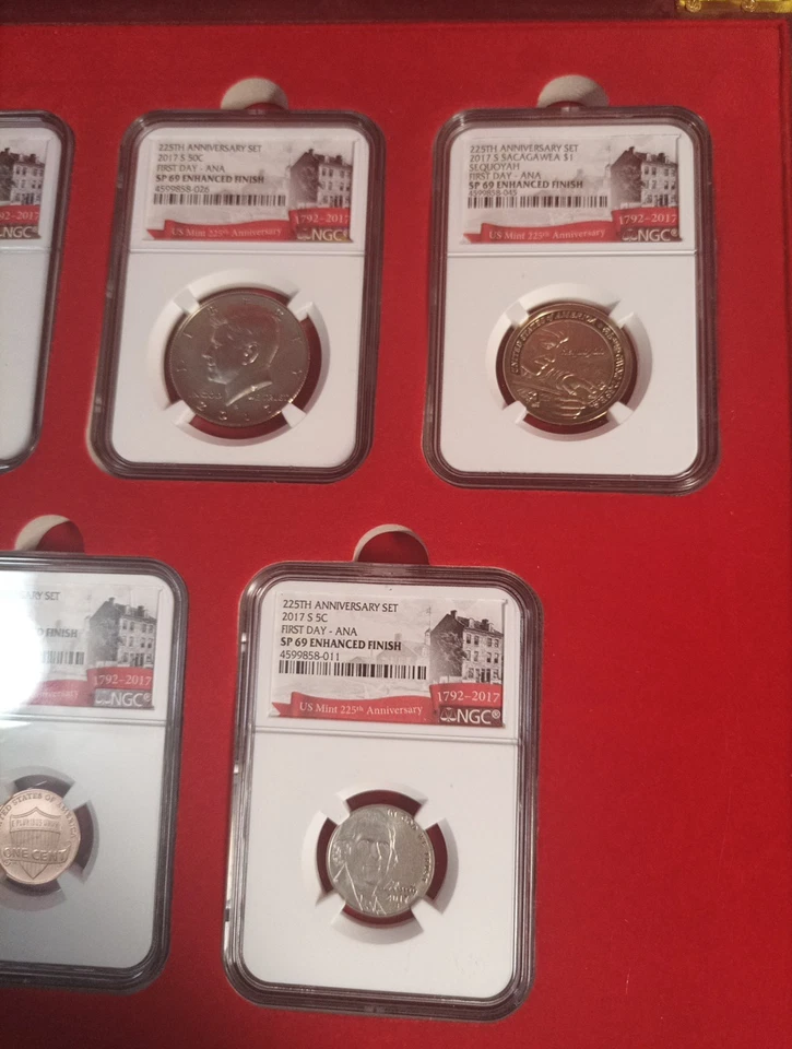 2017-S 225th Anniversary SP69 NGC First Day ANA Enhanced 10 Set W/ Display - Image 3 of 4