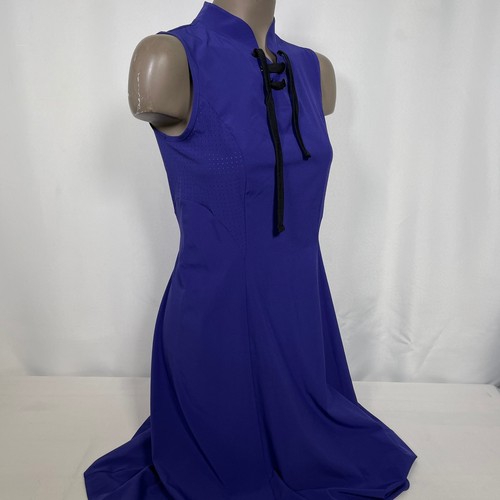 Bogner Sleeveless Purple Drawstring Mock Neck Golf Dress Women's Sz 4 - Picture 11 of 14