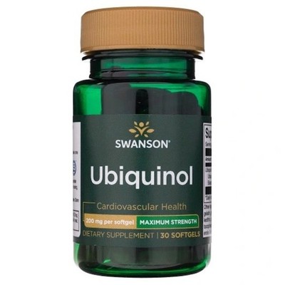 SWANSON, UBIQUINOL 200mg Kreislauf-Gesundheit 30 Weichkapseln SUPER PREIS