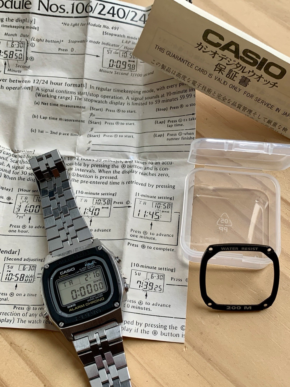 DW-1000 Watch Vintage 1981 Rare Digital Swimmer +extra Casio Bezel Aluminum - vintagewatches.pk