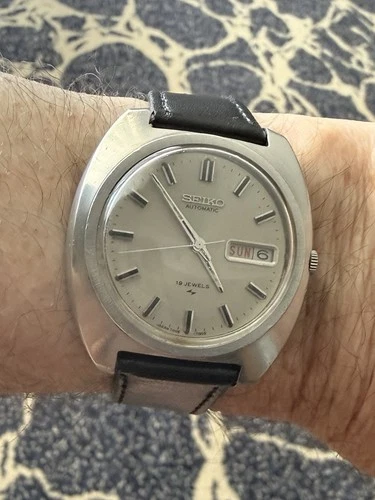 RARE Vintage 3/72 SEIKO 19J Auto 7006-7090 Silver Dial DD 39mm Men's Watch Works