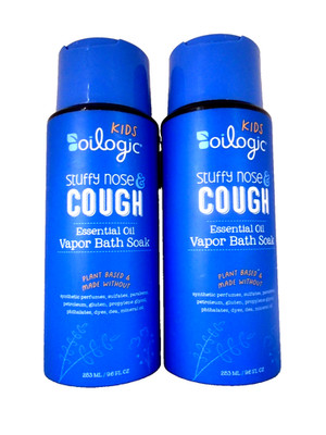 Kids Oilogic Stuffy Nose & Cough Essential Oils Vapor Bath Soak 2 Pack- 9.6oz ea