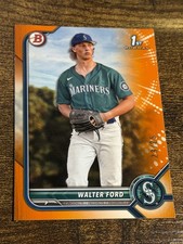 WALTER FORD 2022 Bowman Draft #BD-187 1st Orange Parallel /25