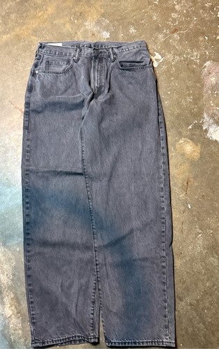 GAP Men's 32x32 Black Loose Fit Baggy Wide Leg Denim Y2K Skater Jeans