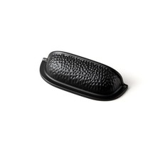 6 PCS 2 1/2 Inch Matte Black Hammered Cabinet Cup Pulls Bin Drawer Handle