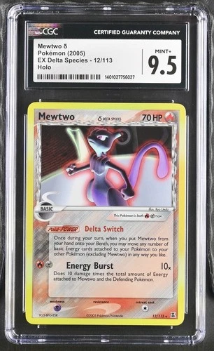 CGC 9.5 2005 POKEMON EX DELTA SPECIES MEWTWO-HOLO #12 LOW POP 6! Super Clean!!