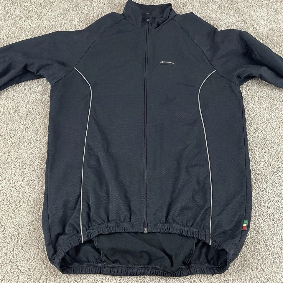 Camiseta masculina de ciclismo De March GG preta com zíper completo Itália E216 - Imagem 2 de 4