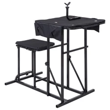 Folding Shooting Bench Seat with Adjustable Table Gun Rest Height Adjustable