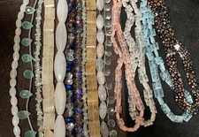 Bulk sale //lot of 16 strands mix shape glass//Millefiori beads/(n106)