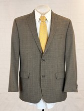 Michael Kors Men's Brown Window Pane Plaid Blazer 42R Two Button Sport Coat