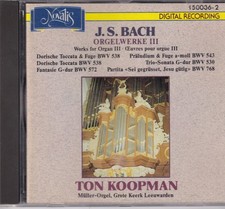 J.S. Bach - Orgelwerke III - Ton Koopman – ORGAN. 1988 Switzerland - Novalis  CD
