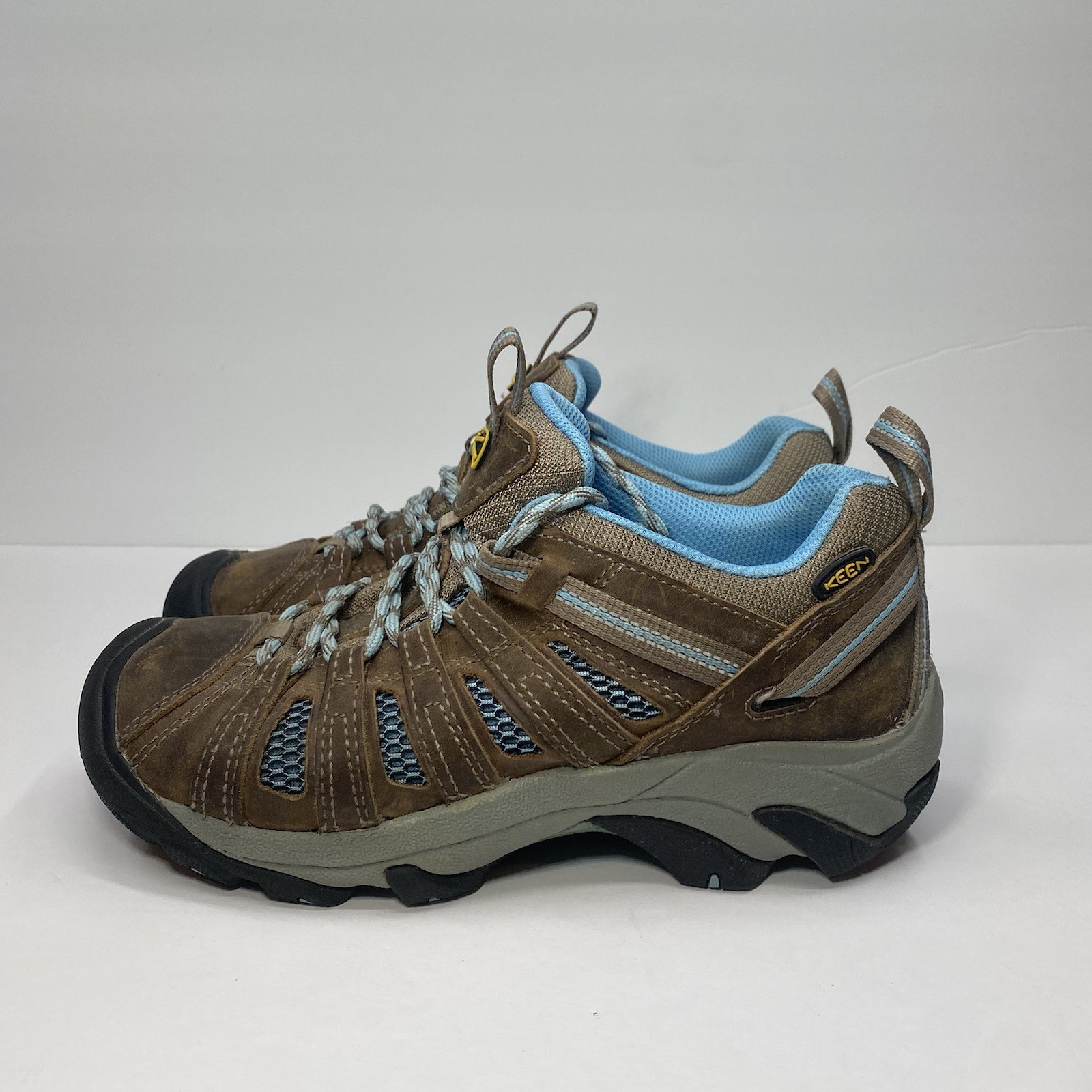 Keen Boots Donna 8.5 Voyageur Marrone Blu Scarpe da Escursionismo Passeggio ECCELLENTI