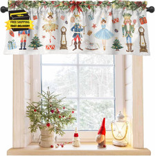Christmas Nutcrackers Kitchen Curtains 52 18 Inch Watercolor Nutcracker Windows