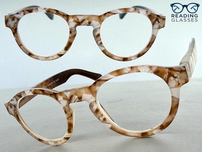 Classic Vintage Retro Style READING EYE GLASSES READERS Round Brown Frame +1.50