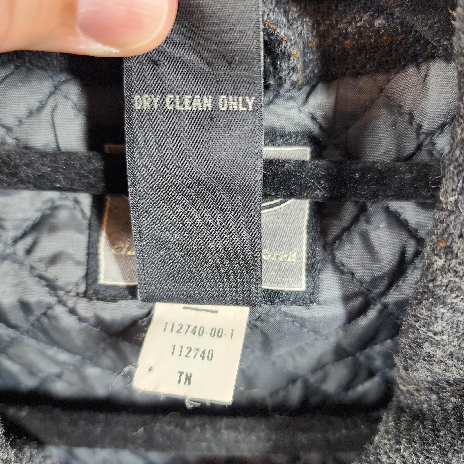 Men's Vintage Gray Plaid Wool Car Coat Jacket - Large, Quilted image 4