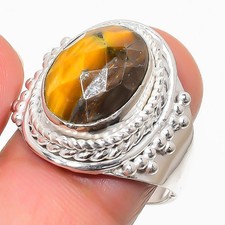 Tiger Eye Gemstone Handmade 925 Sterling Silver Jewelry All Size Ring For Gift
