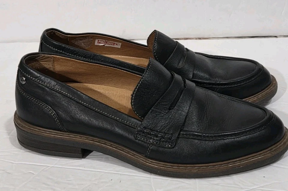 Pikolinos Aldaya Leather Penny Loafers Black Shoes Women's Size 40 US 9-9.5 - Image 4 of 4