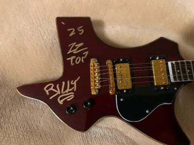 Z Z Top Signed Mini Guitar Billy Gibbons Autographed Mini Guitar Les Paul Texas