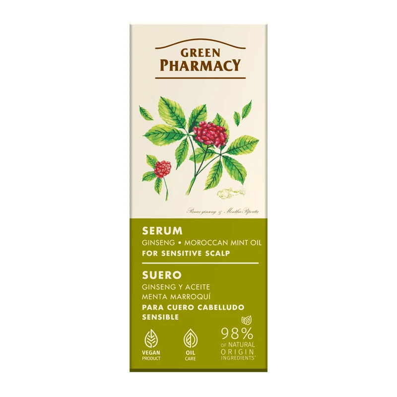 GREEN PHARMACY SERUM FOR SENSITIVE SCALP GINSENG & MOROCCAN MINT OIL