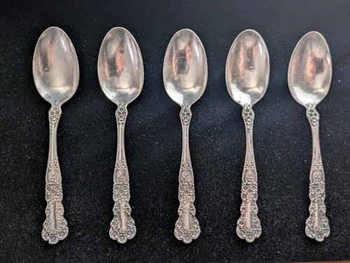 Gorham "Buttercup" Sterling Silver Coffee Spoons 5-5/8" 1899 Tea Spoon - 5 avail