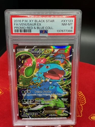 Venusaur EX - XY123 Pokemon Promo Red & Blue Collection Full Art PSA 8