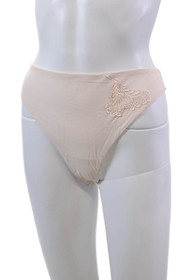 Lise Charmel  Womens Embroidered High Cut Thong Panties Light Pink Size 14