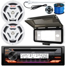 JVC KDT92MBS CD Receiver, 2x 6.5" White Speakers, Cover, Antenna, Wire, Remote