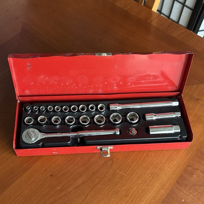 #ad #ad Husky Professional 24 Piece Drive Socket Set 1 4 amp; 3 8 Made in USA Vintage $49.87